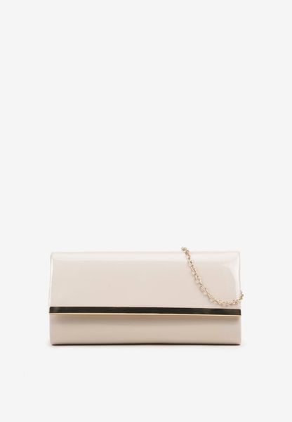 Beżowa Torebka Kopertówka z Dodatkowym Łańcuszkiem i Metalicznym Zdobieniem Galatina. Brązowe torebki klasyczne damskie Renee, zdobione, bez dodatków. Za 59.99 zł.