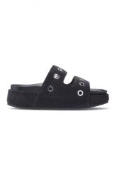 Klapki damskie Inuikii SUEDE STUDS. Czarne klapki damskie Inuikii, bez wzorów, z syntetyku, bez obcasa, na platformie, bez zapięcia. Za 999.99 zł.