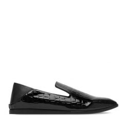 Lordsy GINO ROSSI. Czarne półbuty damskie Gino Rossi, bez wzorów, bez obcasa, bez zapięcia. Za 349.99 zł.