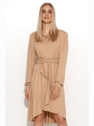 Makadamia Sukienka w kolorze beżowym rozmiar: 40/42. Brązowe sukienki damskie Makadamia, bez wzorów, z tkaniny, bez ramiączek. Za 167.45 zł.