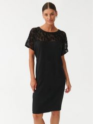 Tatuum Sukienka codzienna Owera T2322.201 Czarny Relaxed Fit. Czarne sukienki damskie TATUUM, bez wzorów, z syntetyku, bez ramiączek. Za 429.99 zł.