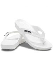 Crocs Japonki "Classic" w kolorze białym rozmiar: 45/46. Białe klapki damskie Crocs, bez wzorów, z tworzywa sztucznego, z otwartym noskiem, bez obcasa, bez zapięcia. Za 87.61 zł.
