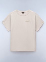 NAPAPIJRY Koszulka "Eclair" w kolorze beżowym rozmiar: XXL. Brązowe bluzki damskie NAPAPIJRY, xxl, bez wzorów, z bawełny, bez kołnierzyka, bez ramiączek. Za 79.03 zł.