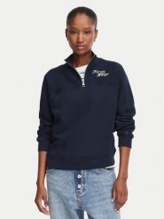 Tommy Hilfiger Bluza WW0WW51878 Granatowy Regular Fit. Niebieskie bluzy damskie Tommy Hilfiger, m, bez wzorów, z bawełny, bez kaptura. Za 649.99 zł.