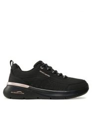 Skechers Sneakersy 150373/BKRG Czarny. Czarne obuwie sportowe damskie Skechers, ze skóry, bez zapięcia. Za 219.99 zł.