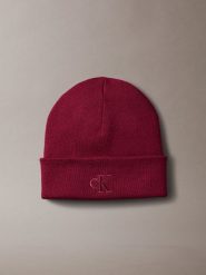 Calvin Klein Czapka Kobiety czerwony, ONE SIZE. Czerwone czapki damskie Calvin Klein, bez wzorów, z wiskozy. Za 89.95 zł.