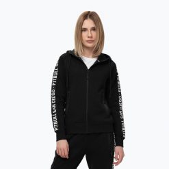 Bluza damska Pitbull Explory Tape Hooded Zip. Czarne bluzy damskie PITBULL, m, bez wzorów, z bawełny, bez kaptura. Za 269.99 zł.