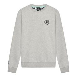 Champions League lifestyle bluza. Szare bluzy damskie CHAMPIONS LEAGUE, bez wzorów, z bawełny, bez kaptura. Za 199.99 zł.