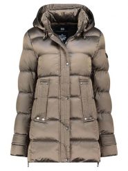 Geographical Norway Kurtka zimowa "Dolidia" w kolorze szarobrązowym rozmiar: XXL. Brązowe kurtki damskie Geographical Norway, na zimę, xxl, bez wzorów, z puchu, bez kaptura. Za 214.19 zł.