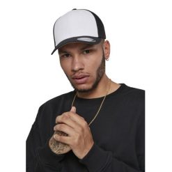 Dwukolorowa Siatkowa Czapka Z Daszkiem. Białe czapki z daszkiem damskie FLEXFIT, bez wzorów. Za 94.99 zł.