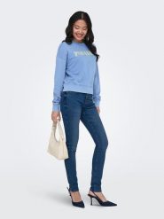 ONLY Bluza w kolorze błękitnym rozmiar: S. Niebieskie bluzy damskie Only, s, bez wzorów, z bawełny, bez kaptura. Za 96.14 zł.