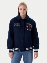Tommy Jeans Kurtka bomber Varsity DW0DW22051 Granatowy Relaxed Fit. Niebieskie kurtki damskie Tommy Jeans, xs, bez wzorów, z jeansu, bez kaptura. Za 1,299.00 zł.