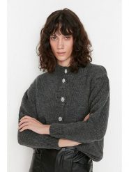 Trendyol Kardigan w kolorze antracytowym rozmiar: L. Czarne kardigany damskie Trendyol, l, bez wzorów. Za 110.04 zł.