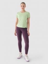 4F Legginsy do biegania z wysokim stanem damskie - fioletowe S. Fioletowe legginsy damskie 4F, s, bez wzorów, z dzianiny, z podwyższonym stanem, do biegania. W wyprzedaży za 99.99 zł.