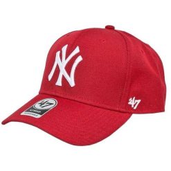 Czapka Z Daszkiem MLB New York Yankees. Czerwone czapki z daszkiem damskie 47 Brand, bez wzorów. Za 166.99 zł.