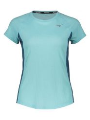 Mizuno Koszulka sportowa "DryAeroFlow" w kolorze turkusowym rozmiar: S. Niebieskie koszulki sportowe damskie Mizuno, s, bez wzorów, bez ramiączek, outdoorowe. Za 74.28 zł.