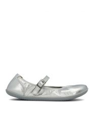 Groundies Skórzane buty "Amber 2.0" w kolorze srebrnym do chodzenia na boso rozmiar: 40. Szare balerinki damskie Groundies, bez wzorów, ze skóry. Za 259.95 zł.