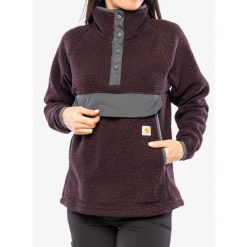 Polar damski Carhartt Relaxed Fit Fleece Pullover. Brązowe swetry klasyczne damskie Carhartt, l, z polaru, bez kołnierzyka. Za 429.99 zł.