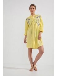 Josephine & Co Sukienka w kolorze żółtym rozmiar: 40. Żółte sukienki damskie Josephine & Co, bez wzorów, z bawełny, bez ramiączek. Za 267.92 zł.