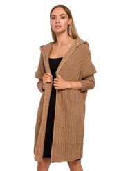 Made of emotion Kardigan w kolorze jasnobrązowym rozmiar: onesize. Brązowe kardigany damskie Made Of Emotion, bez wzorów, ze splotem. Za 191.95 zł.