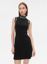 Gaudi Sukienka dzianinowa 321FD13006 Czarny Regular Fit. Czarne sukienki damskie Gaudi, bez wzorów, z dzianiny, bez ramiączek. Za 459.99 zł.