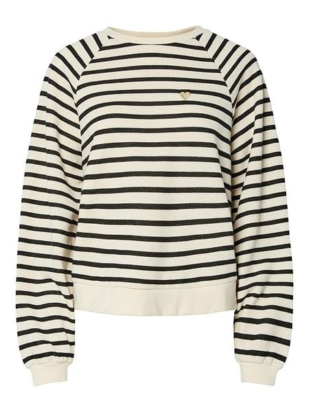 Pieces Bluza "Greta" w kolorze czarno-kremowym rozmiar: M. Brązowe bluzy damskie Pieces, m, bez wzorów, bez kaptura. Za 122.96 zł.