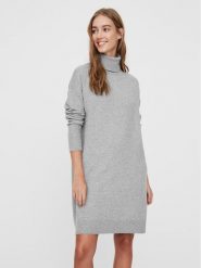 Vero Moda Sukienka dzianinowa 10199744 Szary Regular Fit. Szare sukienki damskie Vero Moda, bez wzorów, z dzianiny, bez ramiączek. Za 179.99 zł.