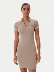 Guess Sukienka codzienna V6RK02 Z4692 Beżowy Slim Fit. Brązowe sukienki damskie Guess, z aplikacjami, z syntetyku, bez ramiączek. Za 329.99 zł.