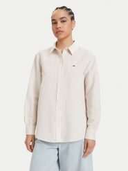 Tommy Jeans Koszula DW0DW22209 Beżowy jasny Relaxed Fit. Brązowe koszule damskie Tommy Jeans, xl, bez wzorów, z jeansu, bez kołnierzyka, bez ramiączek. Za 409.99 zł.