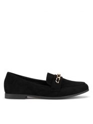 DeeZee Lordsy WSS270205-06 Czarny. Czarne półbuty damskie DeeZee, bez wzorów, z materiału, bez obcasa, bez zapięcia. Za 79.99 zł.