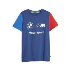 Koszulka BMW M Motorsport Essentials Logo PUMA Pro Blue M Color. Niebieskie bluzki damskie Puma, m, bez wzorów, sportowe, bez kołnierzyka, bez ramiączek. Za 91.99 zł.