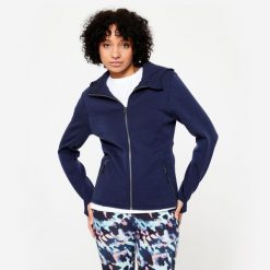 Bluza z kapturem damska Domyos Gym & Pilates. Szare bluzy damskie DOMYOS, xl, bez wzorów, z bawełny, z kapturem. W wyprzedaży za 99.99 zł.