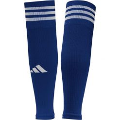 Getry Rękawy Piłkarskie dla dorosłych Adidas Team Sleeve 23. Niebieskie legginsy sportowe damskie Adidas, bez wzorów, do piłki nożnej. Za 39.90 zł.