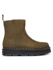 Dr. Martens Botki ZEBZAG Rigger Olive Wyoming DM42022300 Zielony. Zielone botki damskie Dr Martens, z nubiku, bez obcasa, na płaskiej podeszwie, bez zapięcia. Za 849.99 zł.