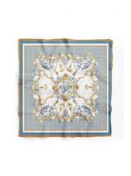 Lucky Bees Chusta w kolorze błękitno-złotym - 55 x 55 cm rozmiar: onesize. Niebieskie chusty damskie Lucky Bees, bez wzorów, z materiału. Za 21.99 zł.