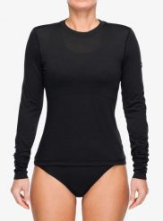 Bluza termoaktywna damska Super.natural Sierra140 LS. Czarne bluzy damskie super.natural, l, bez wzorów, z dzianiny, bez kaptura. Za 291.49 zł.