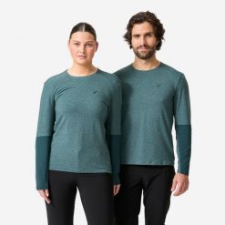 Koszulka rowerowa MTB unisex Rockrider oddychająca. Zielone koszulki damskie ROCKRIDER, l, bez wzorów, z lyocellu, bez kołnierzyka, bez ramiączek. Za 139.99 zł.