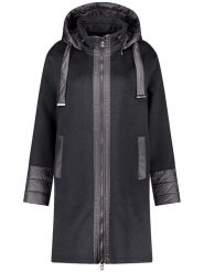 Gerry Weber Płaszcz przejściowy w kolorze czarnym rozmiar: 38. Czarne płaszcze damskie Gerry Weber, bez wzorów, z wełny, bez kaptura. Za 462.29 zł.
