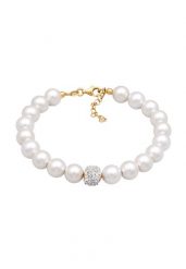 Elli Damski elegancki z syntetycznymi perłami i kryształami w srebrze 925 Sterling Silver Bransoletki 1 ct. Szare bransoletki damskie Elli, srebrne. Za 263.99 zł.