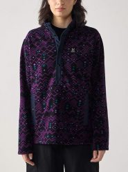 Haglöfs Bluza polarowa "Mora Mid" w kolorze fioletowo-czarnym rozmiar: M. Czarne bluzy damskie Haglöfs, m, bez wzorów, z polaru, bez kaptura. Za 247.99 zł.