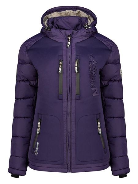 Geographical Norway Kurtka zimowa "Beachwood" w kolorze fioletowym rozmiar: M. Różowe kurtki damskie Geographical Norway, na zimę, m, z aplikacjami, z puchu, bez kaptura. Za 375.96 zł.