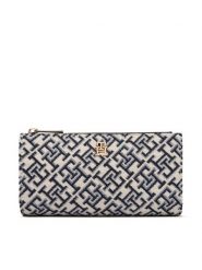 Tommy Hilfiger Portfel Th Icon Long Bifold Jacquard AW0AW19003 Niebieski. Niebieskie portfele damskie Tommy Hilfiger, bez wzorów, z materiału. Za 289.99 zł.