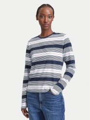 Tommy Jeans Bluzka Reg Ess Jersey DW0DW23562 Granatowy Regular Fit. Niebieskie bluzki damskie Tommy Jeans, xl, bez wzorów, z bawełny, bez kołnierzyka, bez ramiączek. Za 189.99 zł.