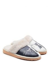 Goby Kapcie w kolorze biało-czarnym rozmiar: 42. Białe kapcie damskie Goby, z materiału. Za 130.99 zł.