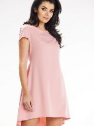 Sukienka Model A645 Powder Pink - awama. Różowe sukienki damskie Awama, bez wzorów, z elastanu, bez ramiączek. Za 247.31 zł.