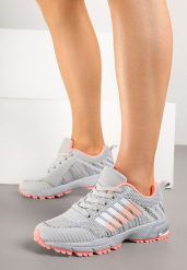 Jasnoszare Buty Sportowe przed Kostkę z Ozdobnymi Paskami na BokuIonevia. Szare obuwie sportowe casual damskie Born2be. Za 89.99 zł.