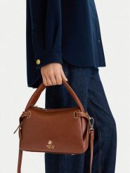 Beverly Hills Polo Club Torebka EO-BHPC-C-008-09 Brązowy. Brązowe kuferki damskie Beverly Hills Polo Club, bez wzorów, z materiału, bez dodatków. Za 209.99 zł.