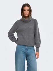 ONLY Sweter w kolorze szarym rozmiar: S. Szare golfy damskie Only, s, bez kołnierzyka. Za 85.45 zł.
