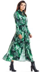 Zielona Maxi Szmizjerka z florystycznym Motywem. Zielone sukienki damskie Awama, bez wzorów, z elastanu, wizytowe, bez ramiączek. Za 311.90 zł.