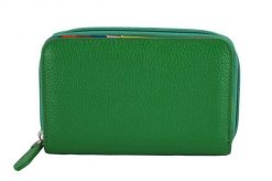 Portfel skórzany BARBERINI'S WB-009-38 zielony. Zielone portfele damskie Barberinis, bez wzorów, ze skóry. Za 169.99 zł.